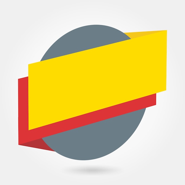 Ribbon Label Banner Red and yellow Design Template