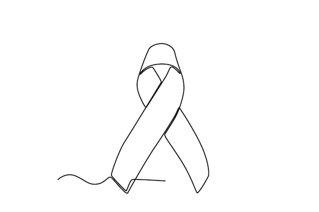 A ribbon symbolizes the loss of a baby Pregnancy and infant loss awareness month oneline drawing