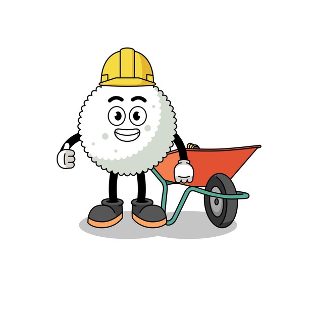 Rice ball cartoon as a contractor