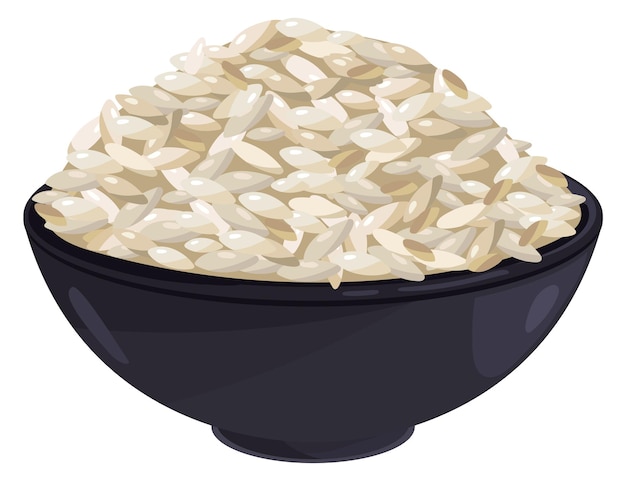 Rice bowl Asian food dish Realistic icon