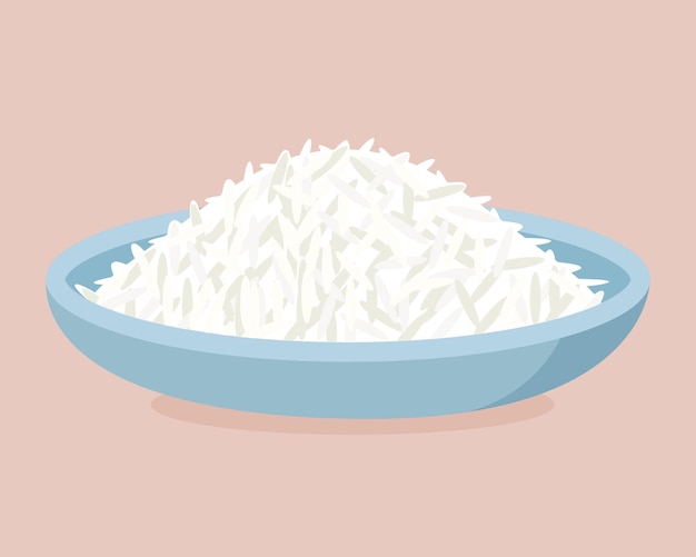 Rice in a bowl Vector illustration