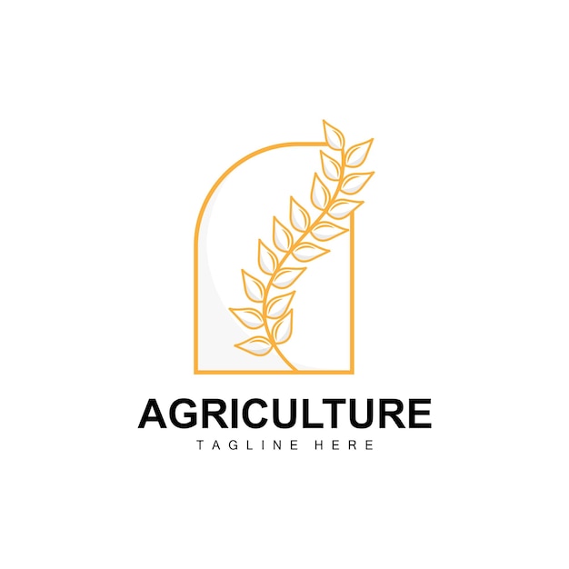 Rice Logo Agriculture Design Vector Wheat Rice Icon Template Illustration