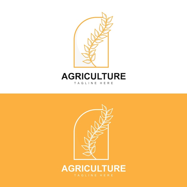 Rice Logo Agriculture Design Vector Wheat Rice Icon Template Illustration