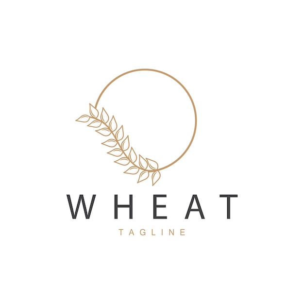 Rice Logo Farm Wheat Logo Design Vector Wheat Rice Icon Template Illustration