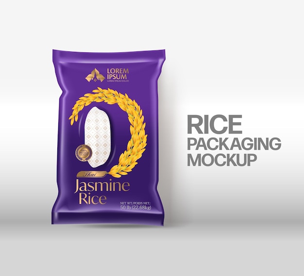 Rice package mockup thailand food products illustration