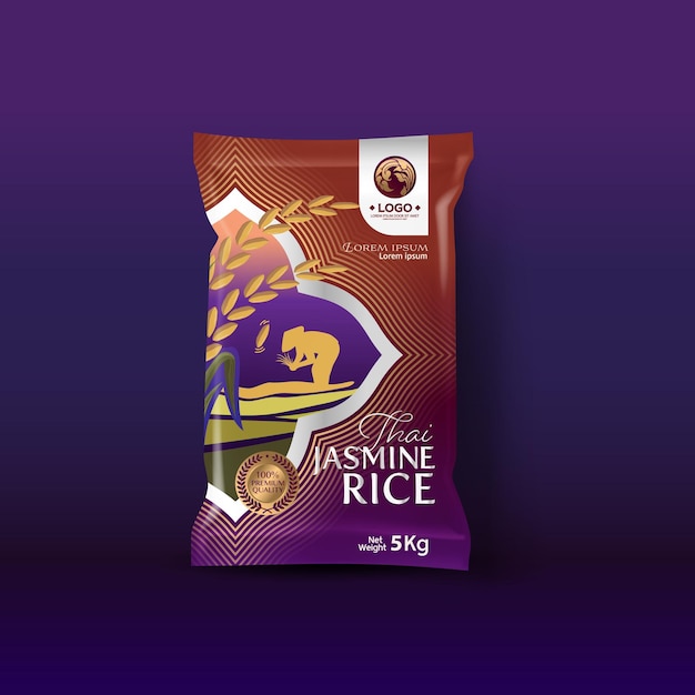 Rice package mockup thailand food products