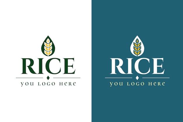 Rice premium quality logo template