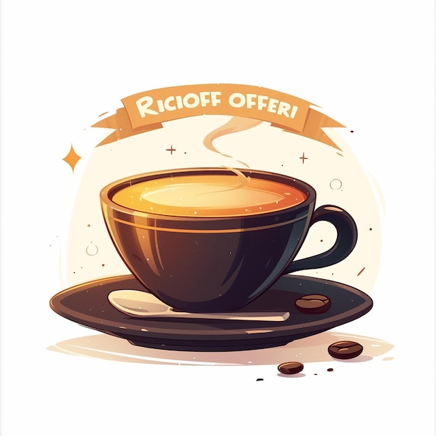 Rich Espresso Coffee Bold Aroma Cartoon Style