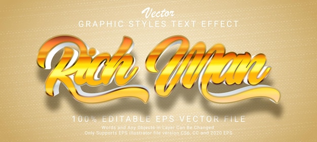 Rich man gold text style effect