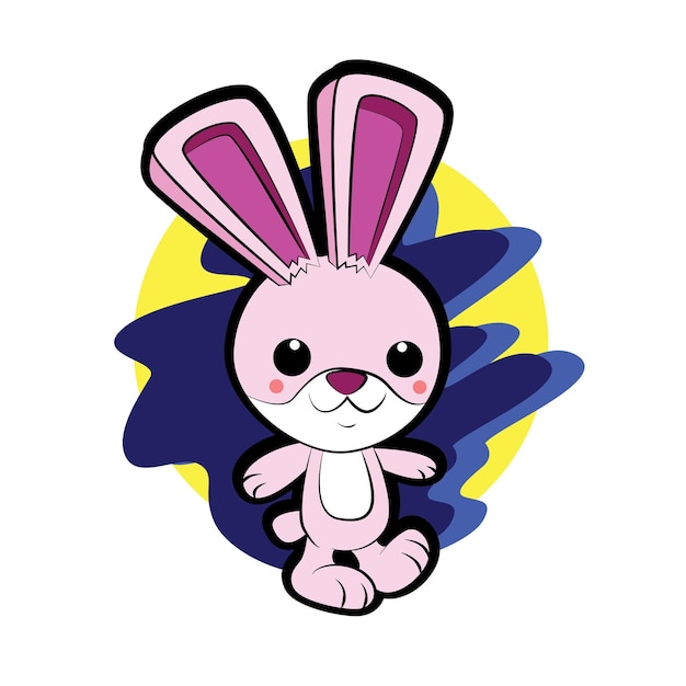 Rich Rabbit illustration for new year logo, notebook, and background