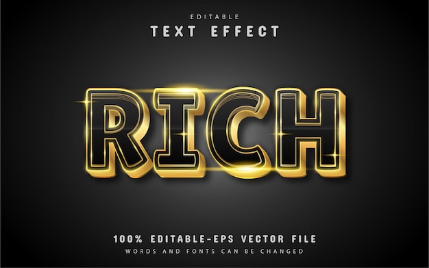 Rich text effect with black and gold color