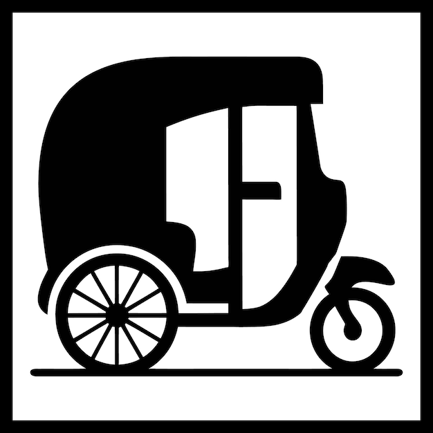 Rickshaw silhouette image