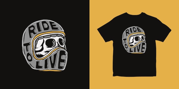 Ride to Live Illustration T shirt Logo