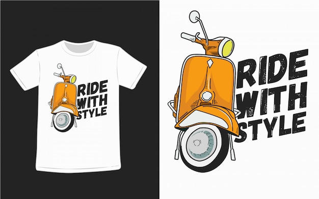 ride with style typography for t shirt design