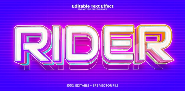 Rider editable text effect in modern trend style