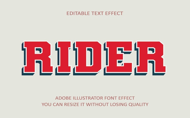 Rider editable text Effect