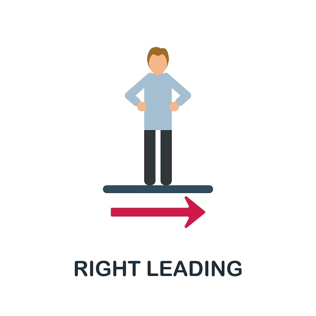 Right Leading flat icon Colored sign from productivity collection Creative Right Leading icon illustration for web design infographics and more