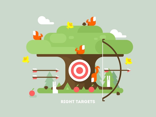 Right targets tree with animal