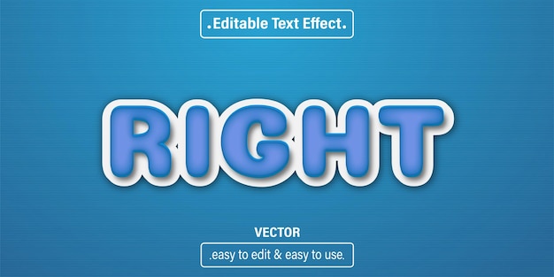 Right text effect, editable text style