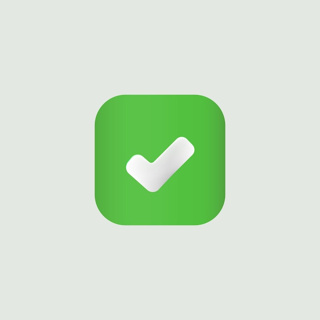 Right tick Check Mark Green Color Vector Green Tick and Confirm Icon Vector illustration