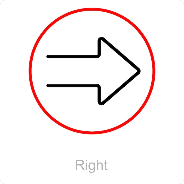 Right and way icon concept