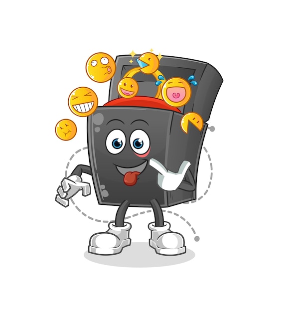 Ring box laugh and mock character cartoon mascot vectorxA