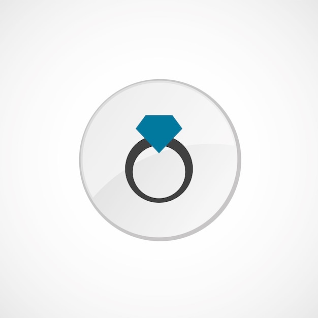 Ring icon 2 colored, gray and blue, circle badge