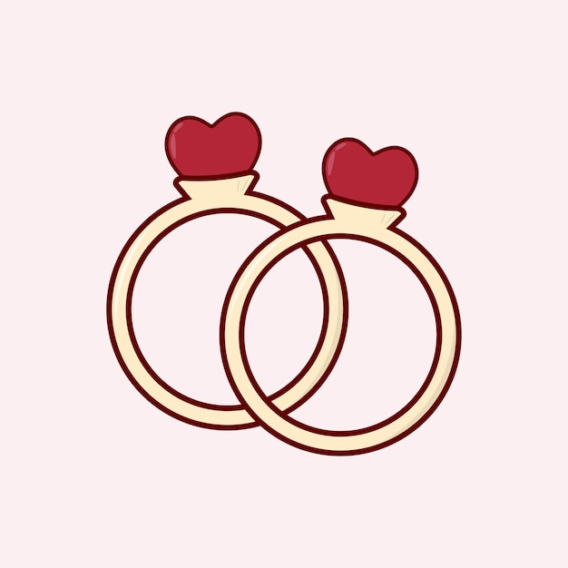 Vector ring icon valentine set collection illustration