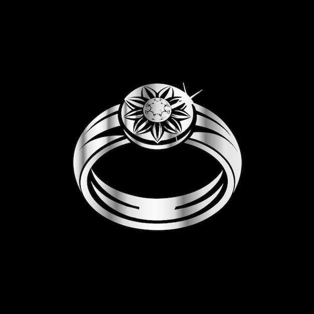 Vector a ring that has a flower on it