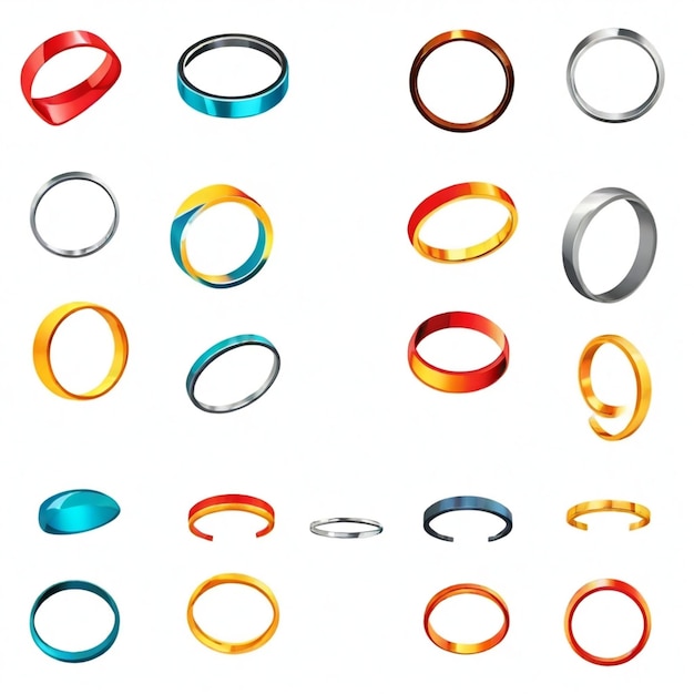 Vector ring vector set white background isolated a high qua