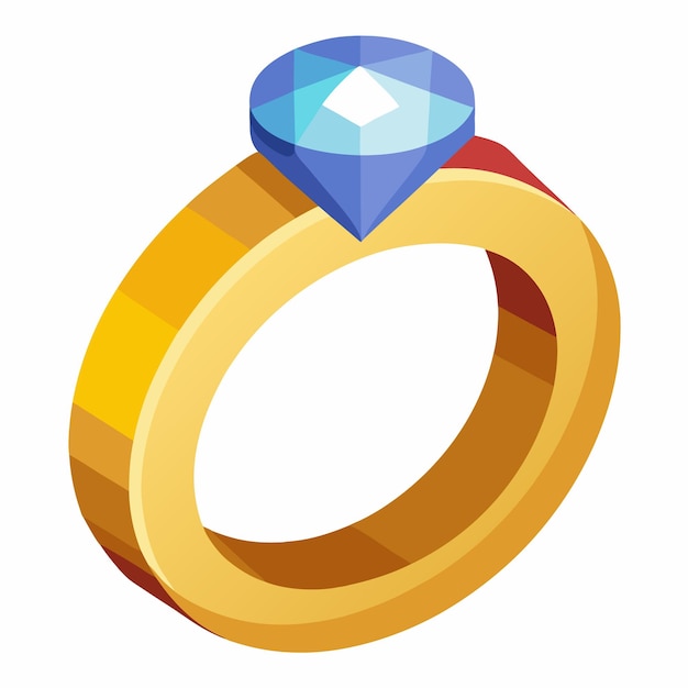 a ring with a diamond on it and a blue diamond on the top