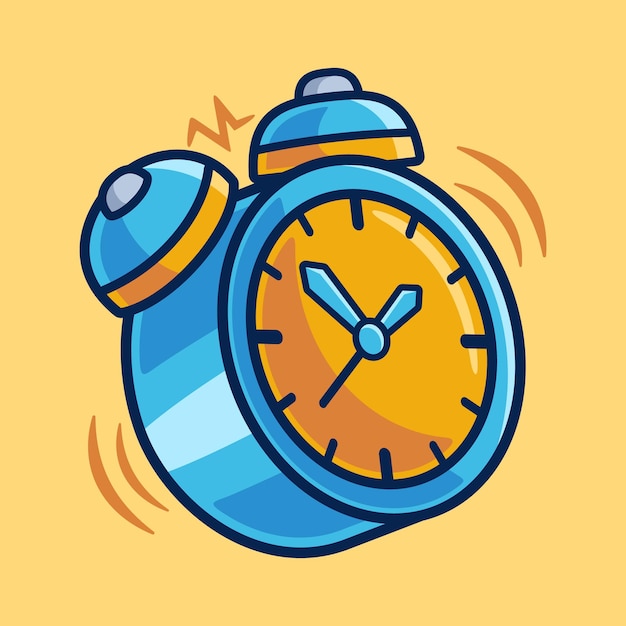 Ringing Alarm Clock Time Cartoon Object