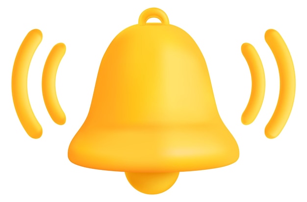 Ringing bell icon 3d icon Alarm reminder symbol