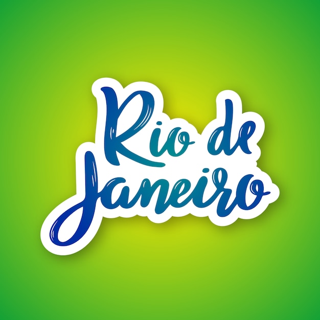 Rio de Janeiro - hand drawn lettering name of Brazil city. 