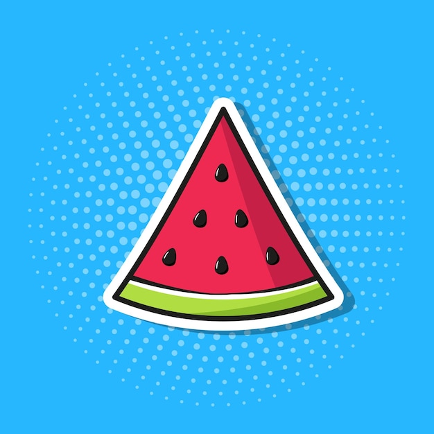 Ripe Juicy Watermelon in Pop Art Style