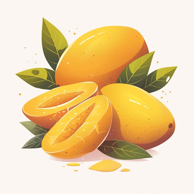 Ripe mangoes in traditional art