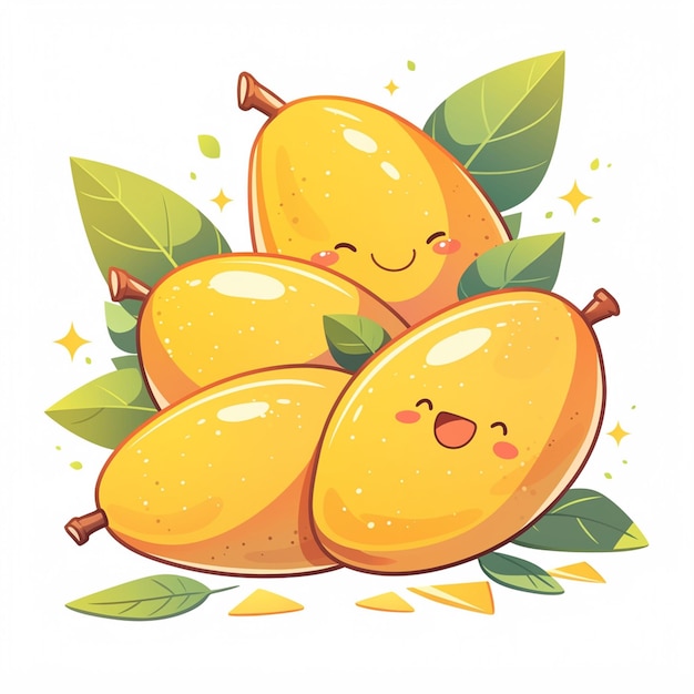 Ripe mangoes in traditional art