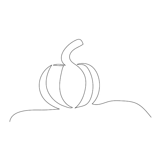 Ripe pumpkin continuous line drawing