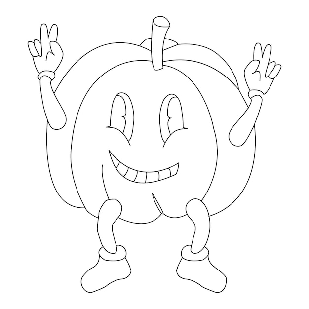 Ripe pumpkin continuous line drawing