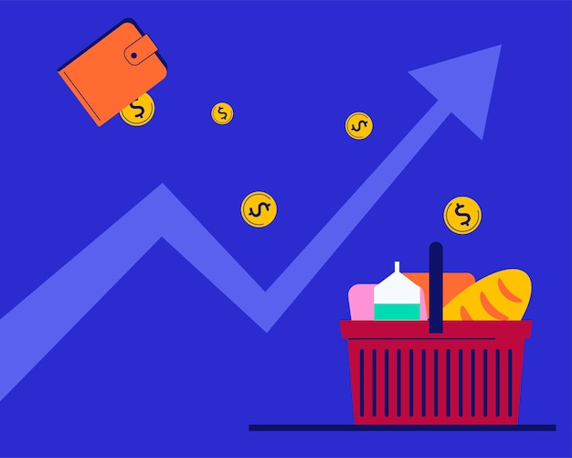 The rise in price of the basic food basket a symbol of inflation and the food crisis