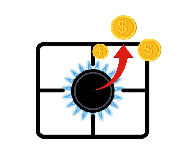 Rising Gas prices concept in vector icon