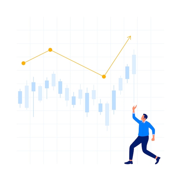 Rising up stock market economy illustration