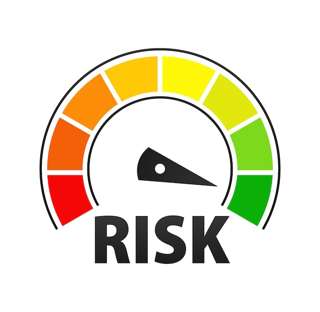 Risk speedometer Risk gauge icon High risk meter