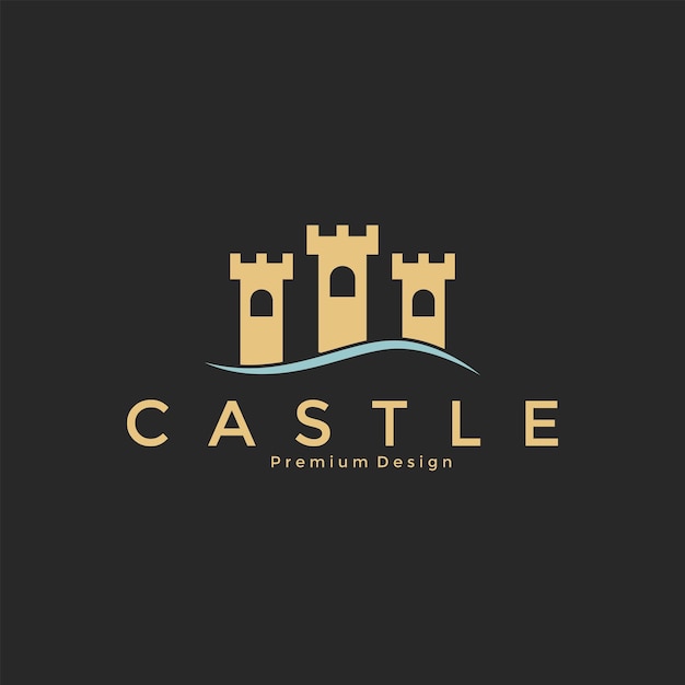 River castle logo design vector