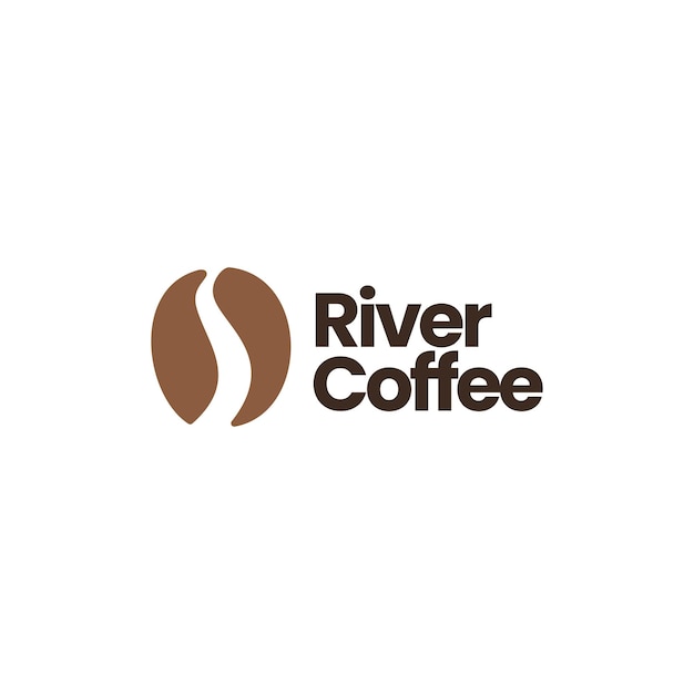 River coffee bean logo template