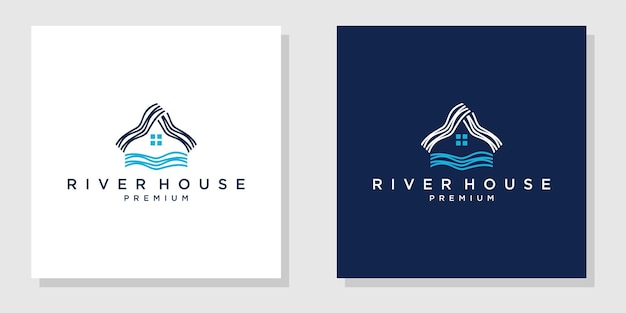 River House Logo Design Inspiration, Vector Illustration