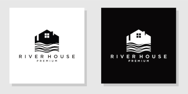 River House Logo Design Inspiration, Vector Illustration