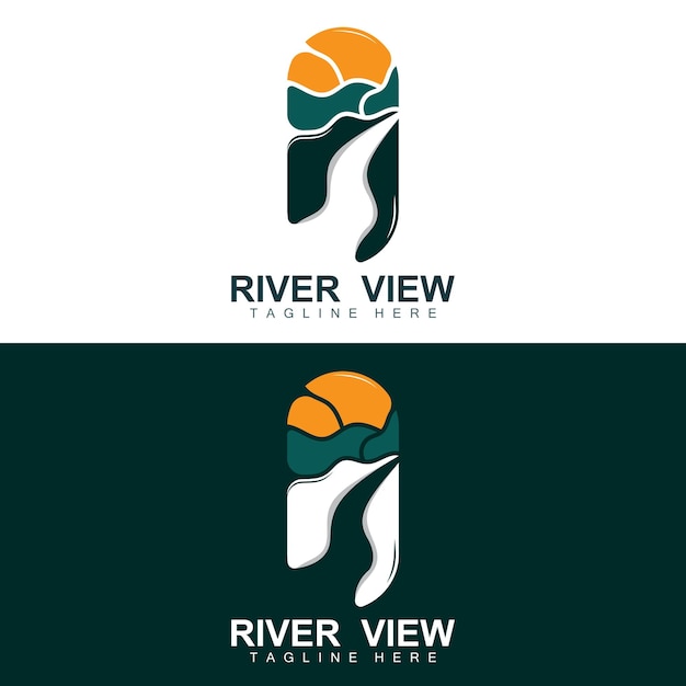 River Logo Design River Creek Vector Riverside Illustration With A Combination Of Mountains And Nature Product Brand