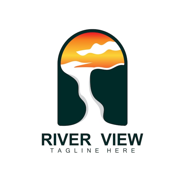 River Logo Design River Creek Vector Riverside Illustration With A Combination Of Mountains And Nature Product Brand