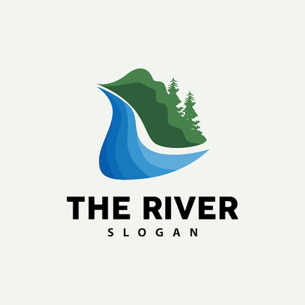 River Logo Design River Creek Vector Riverside Illustration With A Combination Of Mountains And Nature Product Brand